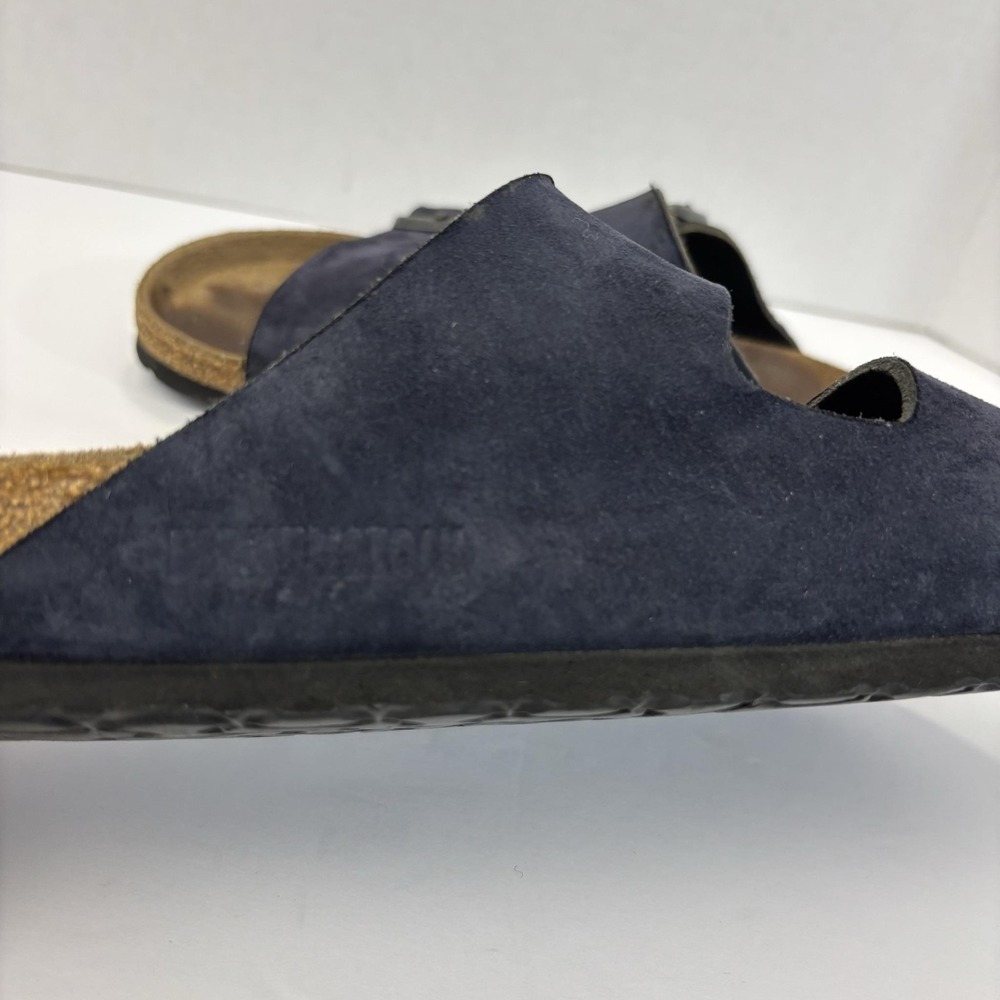Birkenstock Arizona Sandals Womens 8 39 Blue Suede Shoes Comfort Cork Germany - Picture 11 of 13